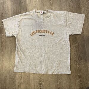 Levi Strauss & Co Embroidered Grey 100%Cotton Short Sleeve TShirt Women’s Size L